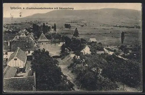 AK Iphofen, Teilansicht mit Markteinersheimertor u. Schwanberg