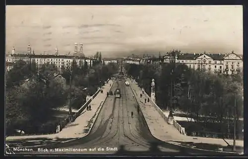 AK München, Stadtpanorama vom Maximilianeum aus