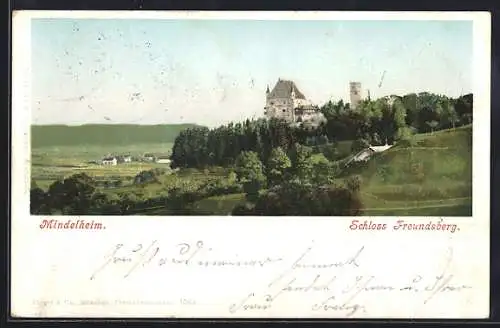 AK Mindelheim, Schloss Freundsberg mit Umgebung