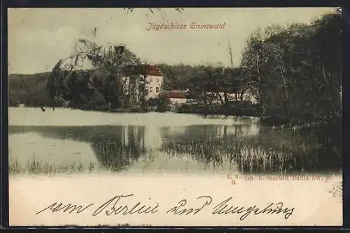 AK Berlin-Grunewald, Jagdschloss Grunewald vom Wasser aus