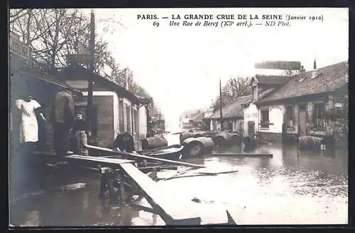 AK Paris, Crue de la Seine, Janvier 1910, Rue de Bercy