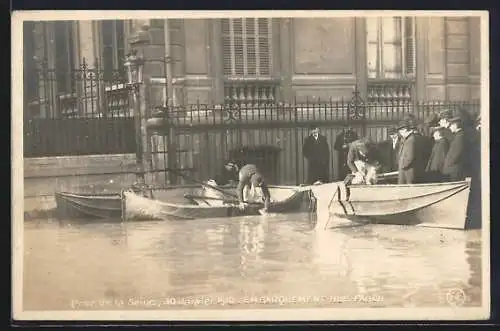 AK Paris, Crue de la Seine Janvier 1910, Embanquement Rue Faber