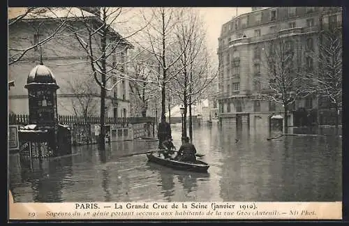 AK Paris, Crue de la Seine Janvier 1910, Rue Gros