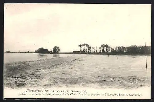 AK Blois, Inondations Octobre 1907, Le Deversoir