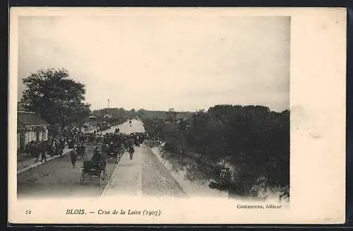 AK Blois, Crue de la Loire 1907