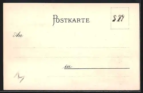 Künstler-AK Regensburg, Walhalla mit Umgebung