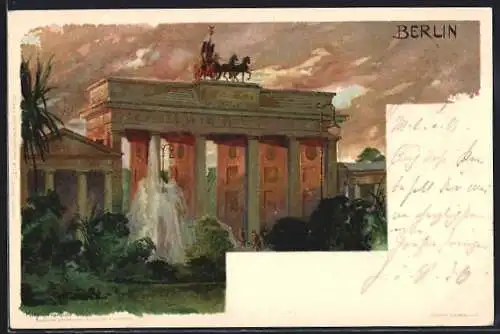 Künstler-AK Heinrich Kley: Berlin, Brandenburger Thor