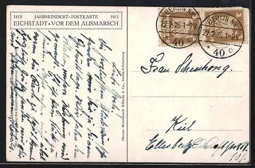 AK Jahrhundert-Postkarte 1813-1913, Vor dem Ausmarsch, Befreiungskriege