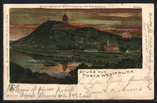 Künstler-AK Porta Westfalica b. Minden i. W., Stimmungsbild