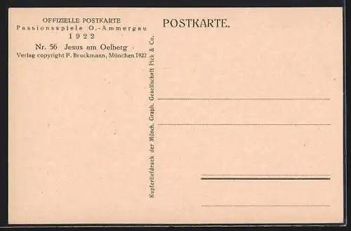 AK O.-Ammergau, Passionsspiele 1922, Jesus am Ölberg
