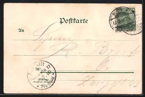 AK Glückspost, Postgeschichte, Geld Deutsches Reich 20 Mark