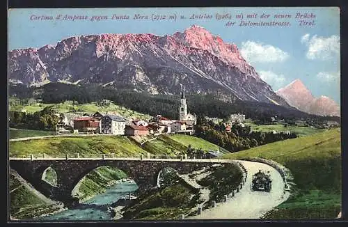 AK Cortina d`Ampezzo, Ortsansicht gegen Punta Nera