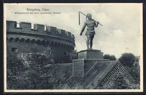 AK Königsberg, Wrangelturm mit dem Deutschen Michel