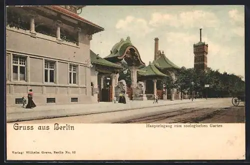 AK Berlin, Haupteingang zum zoologischen Garten, Zoo