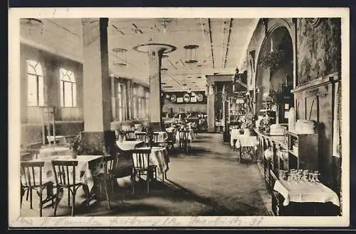 AK Freiburg i. B., Konzertcafe Friedrichsbau, Kaiserstr. 148-150, Innenansicht