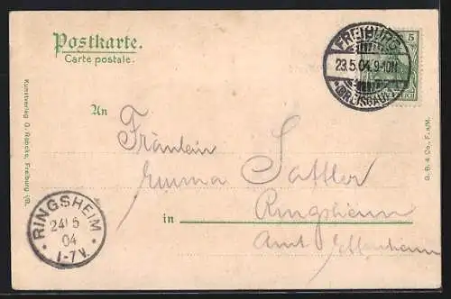 AK Freiburg i. B., Restaurant zum Martinsthor O. Rennig, Innenansicht II. Stock