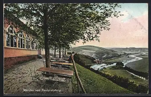 AK Werden / Ruhr, Ortsansicht vom Gasthaus Pastoratsberg gesehen