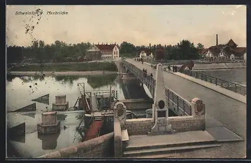 AK Schweinfurt, Blick über die Maxbrücke