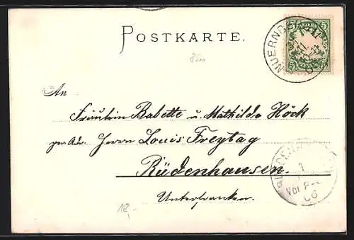 Lithographie Nürnberg, Kunstgewerbl. Magazin Gg. Leykauf, Tugendbrunnen