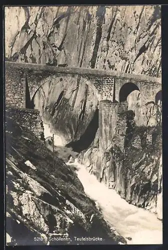 AK Schöllenen, Teufelsbrücke mit Kutsche