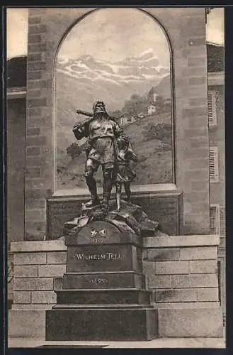 AK Altdorf, Wilhelm Tell Denkmal