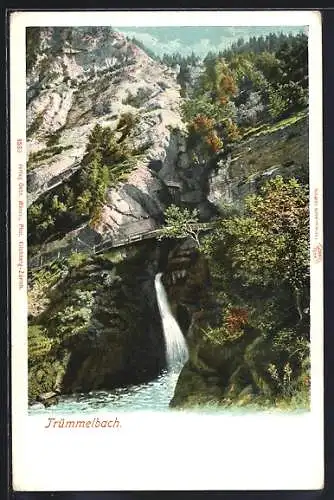 AK Trümmelbach mit Wasserfall