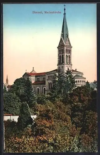 AK Basel, Blick zur Marienkirche