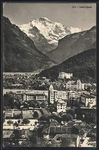 AK Interlaken, Teilansicht mit Blick zur Jungfrau