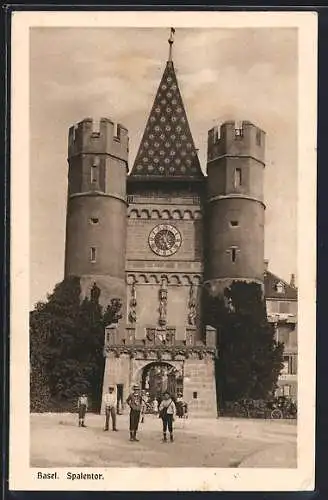 AK Basel, Knaben vor dem Spalentor