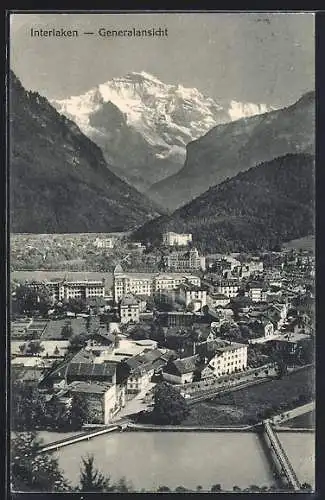 AK Interlaken, Generalansicht gegen Jungfrau