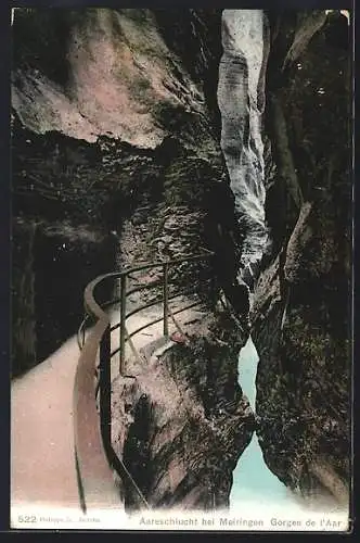 AK Meiringen, in der Aareschlucht