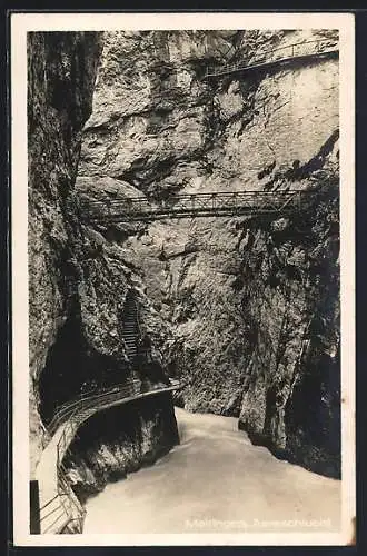 AK Meiringen, Brücke über die Aareschlucht