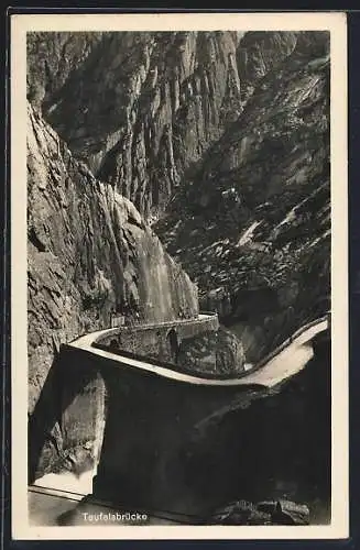 AK Andermatt, Blick auf die Teufelsbrücke