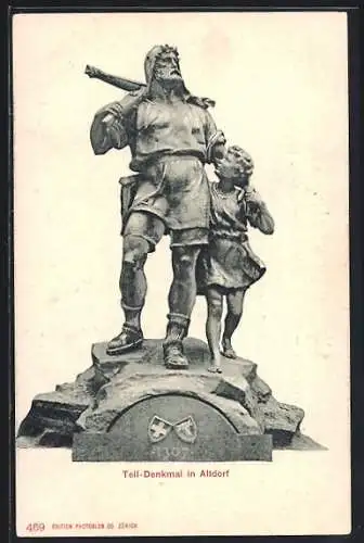 AK Altdorf, Ansicht des Tell-Denkmals