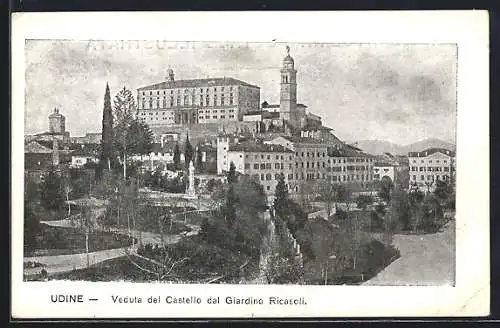 AK Udine, Veduta del Castello dal Giardino Ricasoli
