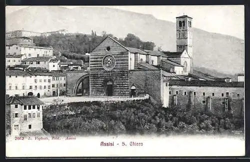 AK Assisi, Blick auf die Kirche S. Chiara