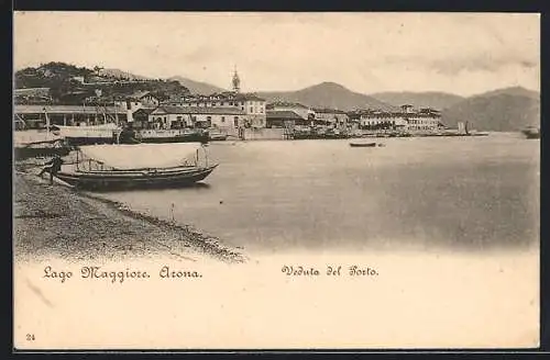 AK Arona /Lago Maggiore, Veduta del Porto