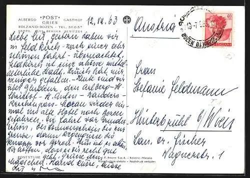 AK Gries, Gasthof Post, Innenansicht