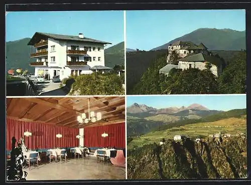 AK Rodeneck, Zwei Ansichten vom Ort mit Umgebung und Hotel-Restaurant Rodenegger Hof in zwei Ansichten