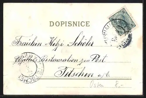 AK Vermenschlichte Osterküken in einer Parade