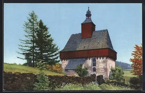 Künstler-AK Photochromie Nr. 9342: Gross-Rückerswalde, Kirche