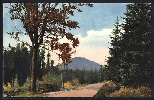 Künstler-AK Photochromie Nr. 3537: Oybin, Blick auf die Lausche