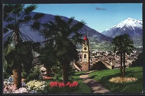 AK Merano, Teilansicht vom Berg aus