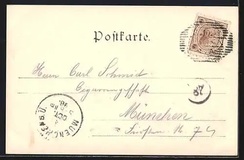 AK Meran, Totalansicht gegen die Berge