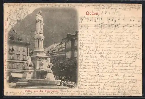 AK Bozen, Walter von der Vogelweide-Denkmal