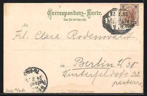 Vorläufer-AK Meran, 1895, Partie am Tapeinerweg