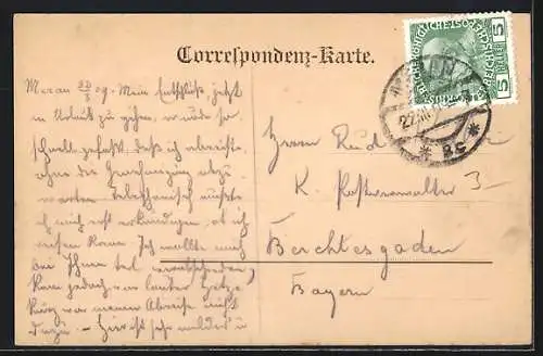 AK Meran, Blick vom Tappeinerweg gegen Meranerhof
