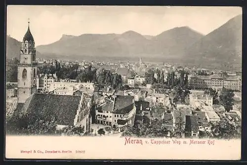 AK Meran / Merano, Blick vom Tappeinerweg auf einen Teil der Stadt