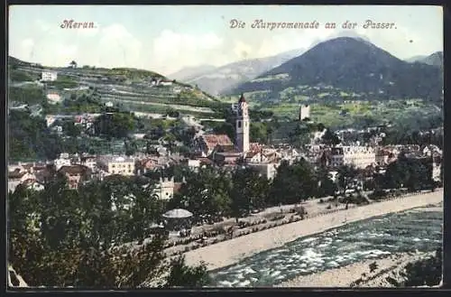 AK Meran, Die Kurpromenade an der Passer