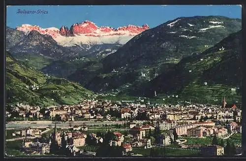 AK Bolzano-Gries, Totalansicht gegen die Berge